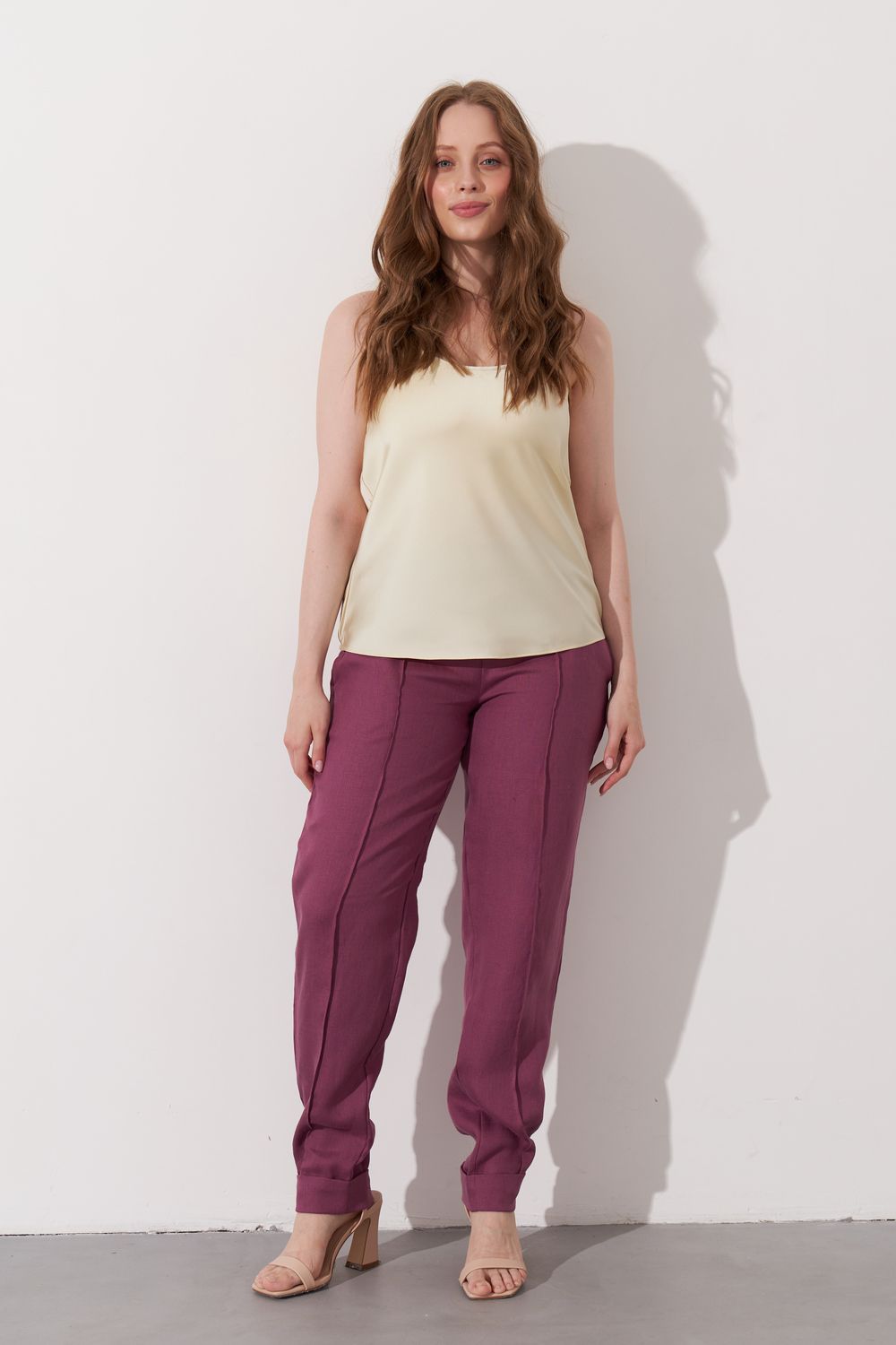 Брюки женские LenaLineN арт. 01-002-22 - баклажан