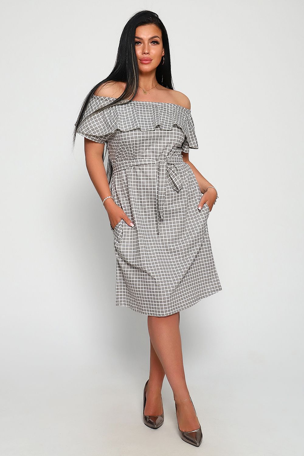 Платье 71064 - серый