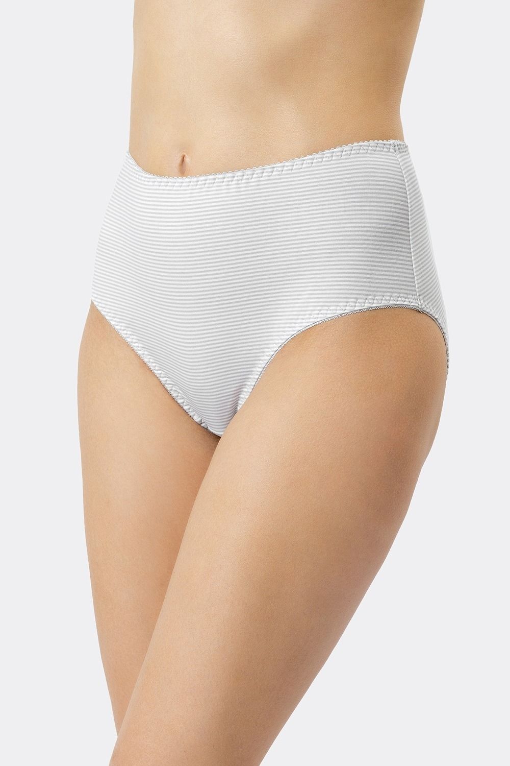 Трусы женские 412075 - полоска серо-белая
