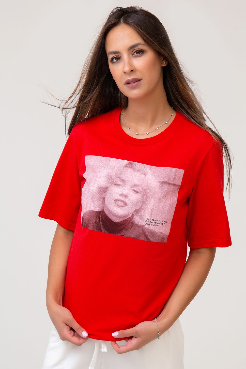 253RED Футболка трикотажная - красный