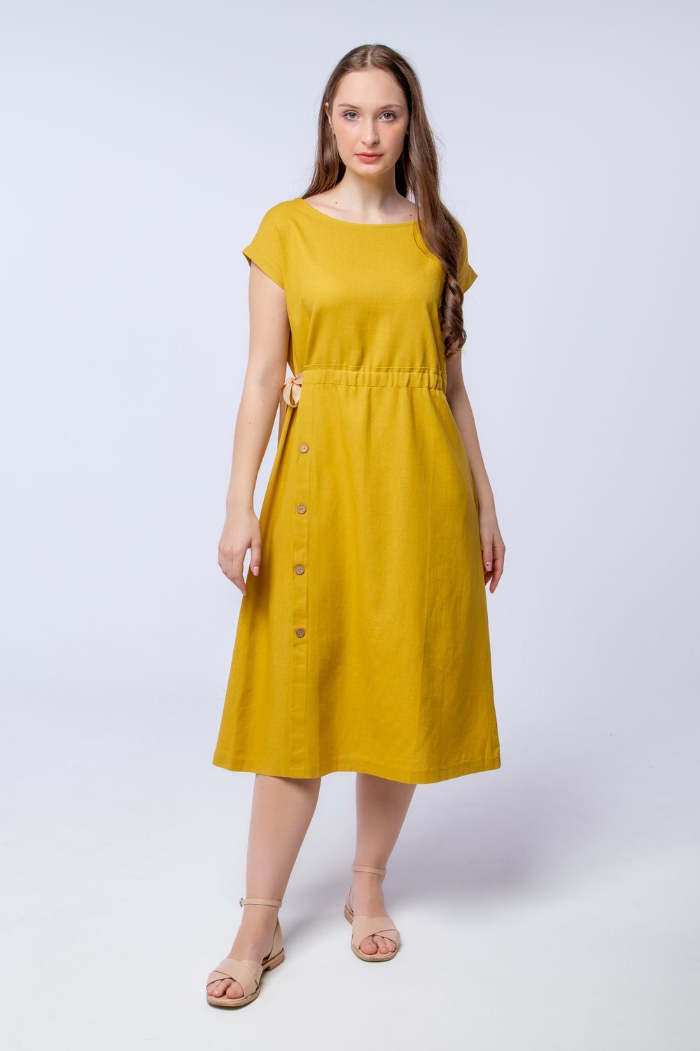 Платье женское LenaLineN арт. 003-121-23 - горчица