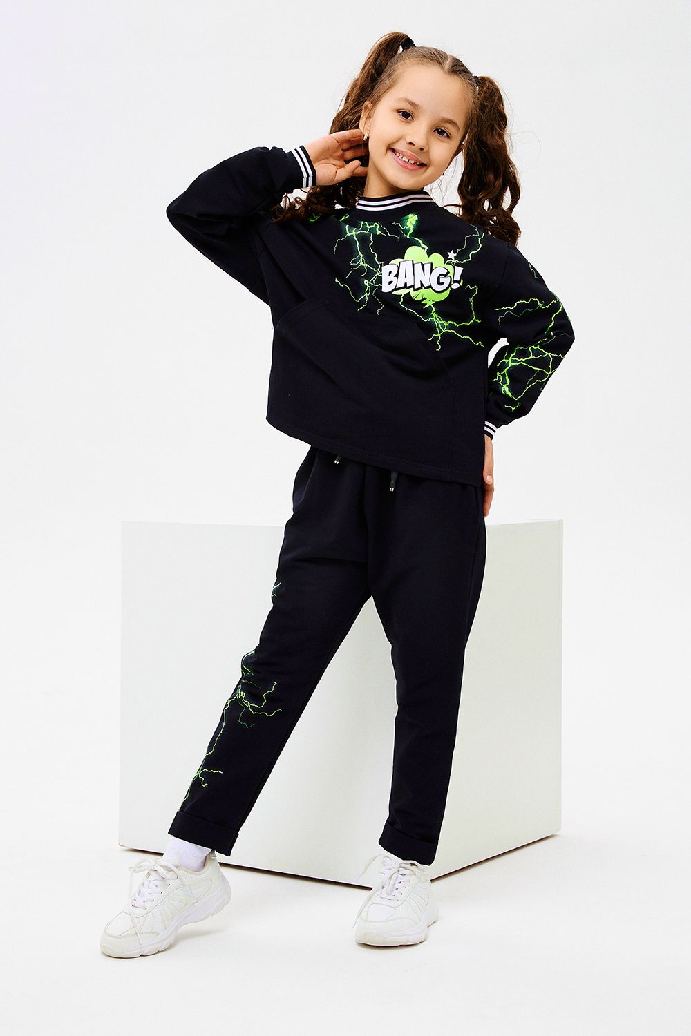 Костюм 67066 детский - черный+зеленый