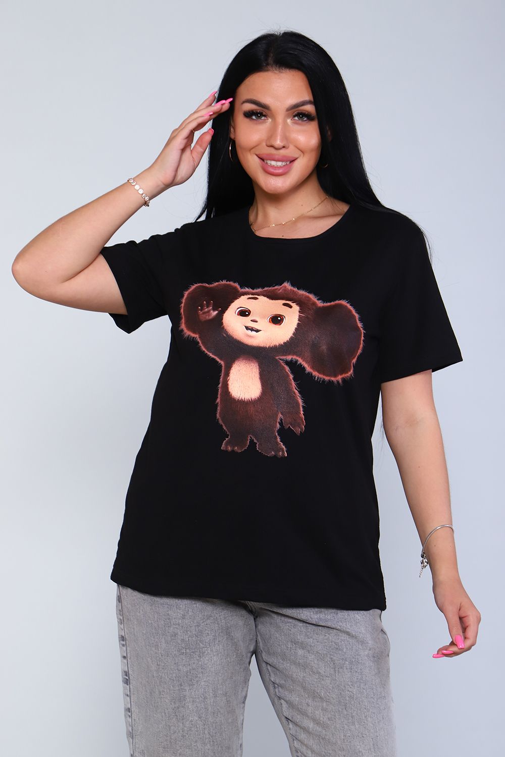 Футболка 25362 Чебурашка - черный