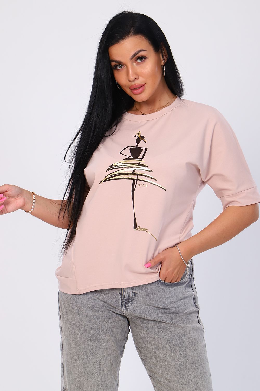 Футболка 82027 - пудра