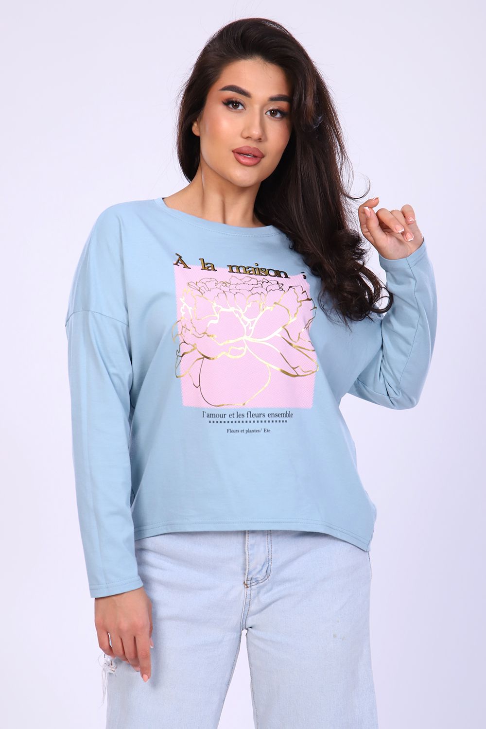 Туника 80013 - серо-голубой