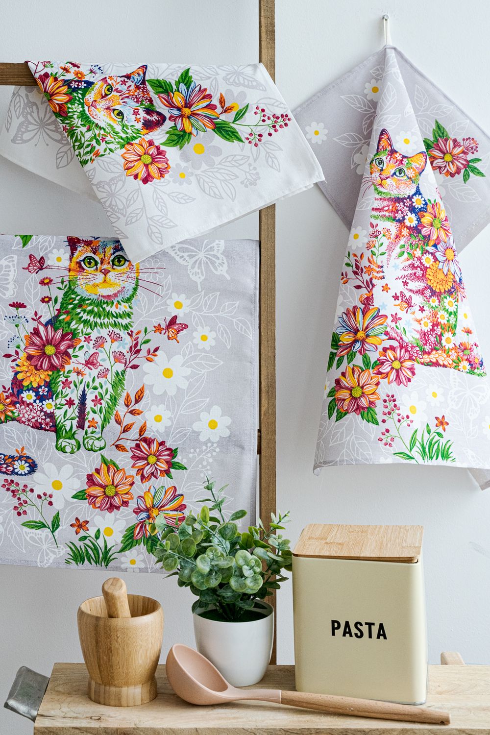 Набор полотенец Чудесный день - беж/цветы