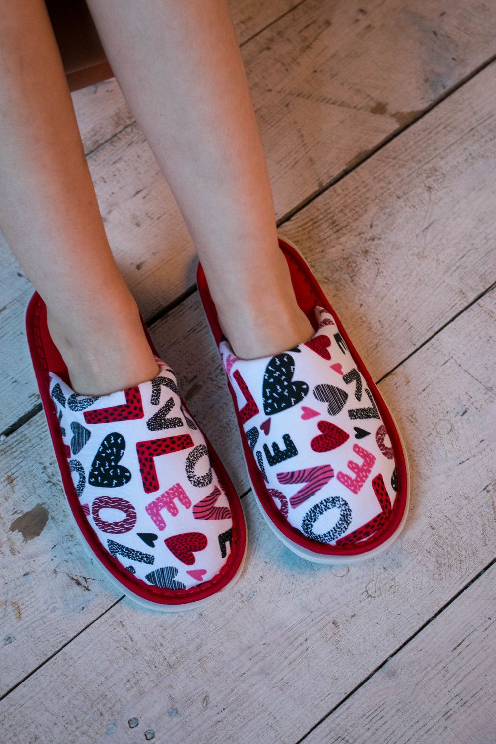 Тапочки домашние С-6ЖМ-МР - Love/красный