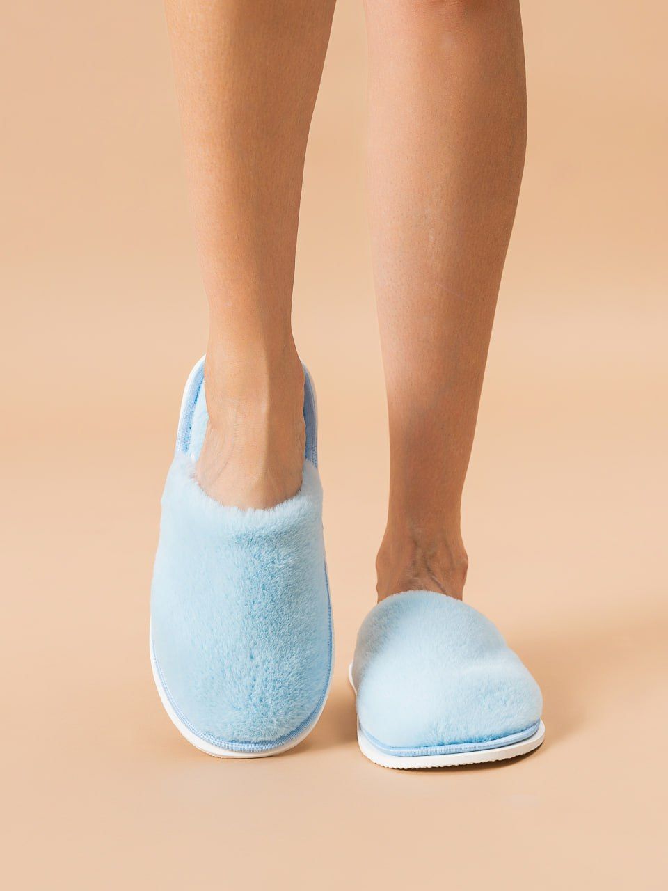 Тапочки домашние женские С-6ЖКТ-МР - пыльно-голубой