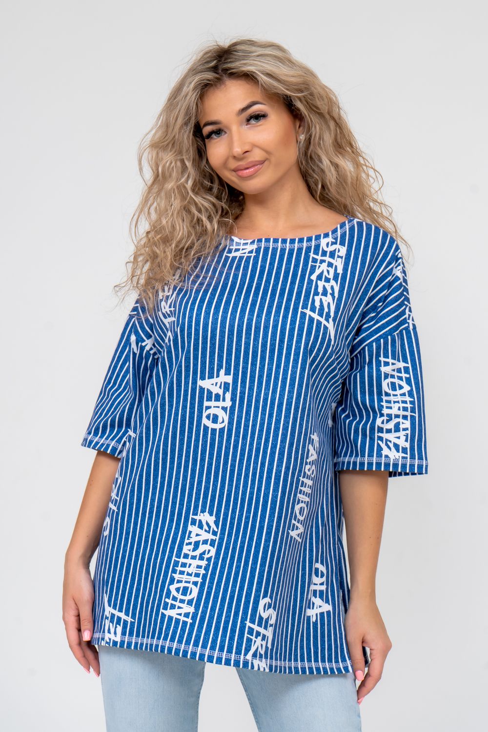 Туника 36635 - синяя полоса