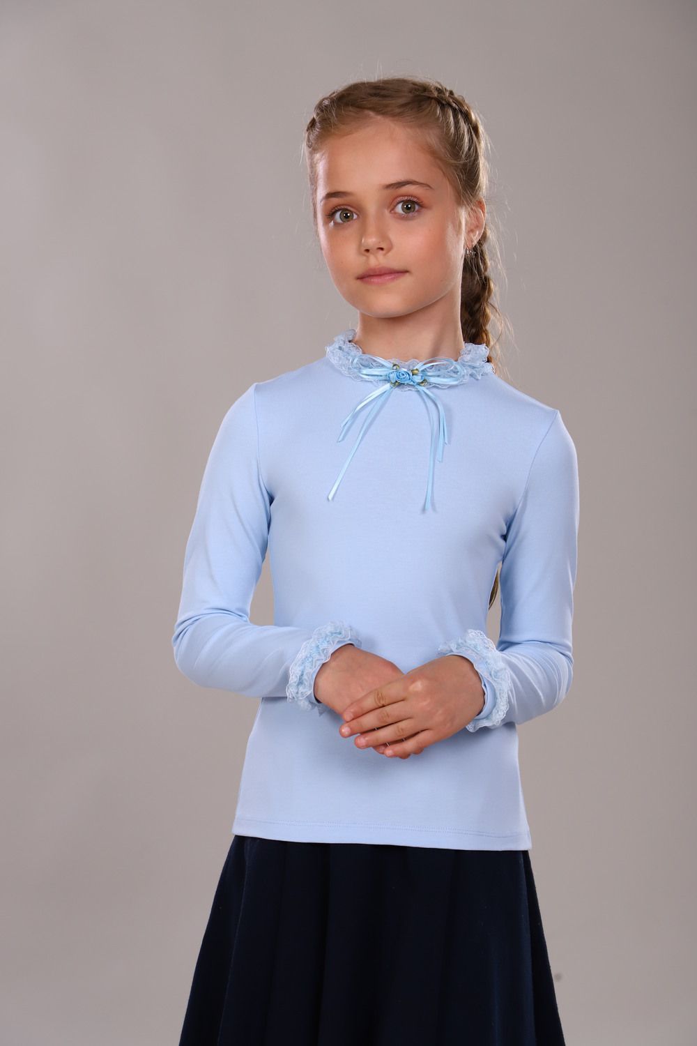 Блузка для девочки Ариэль Арт. 13265 - светло-голубой