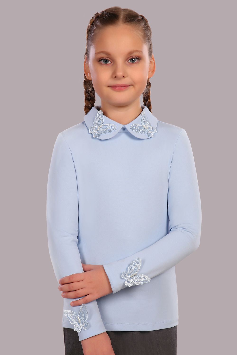 Блузка для девочки Камилла арт. 13173 - светло-голубой
