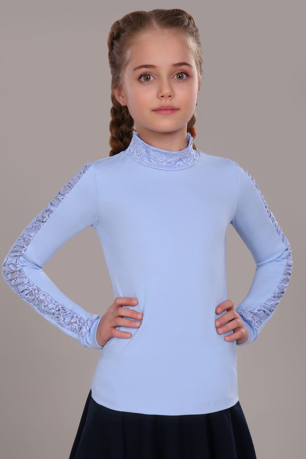Блузка для девочки Каролина New арт.13118N - светло-голубой