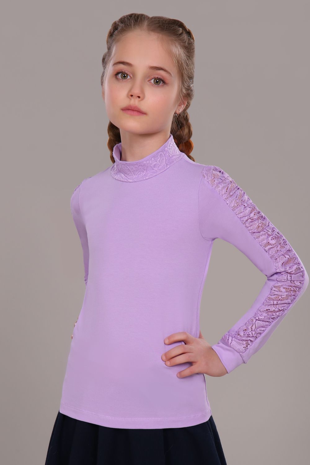 Блузка для девочки Каролина New арт.13118N - светло-сиреневый