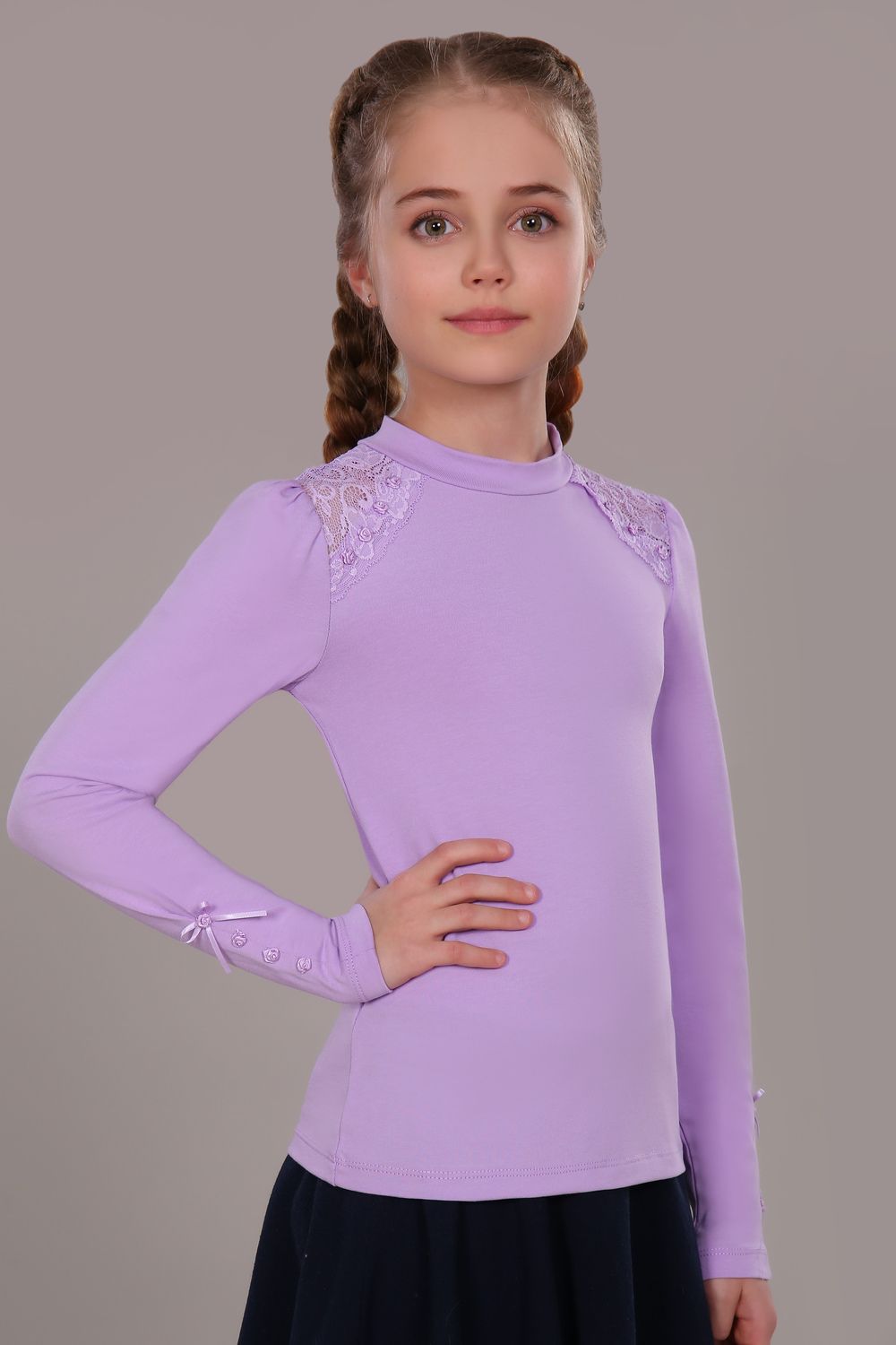 Блузка для девочки Алена арт. 13143 - светло-сиреневый