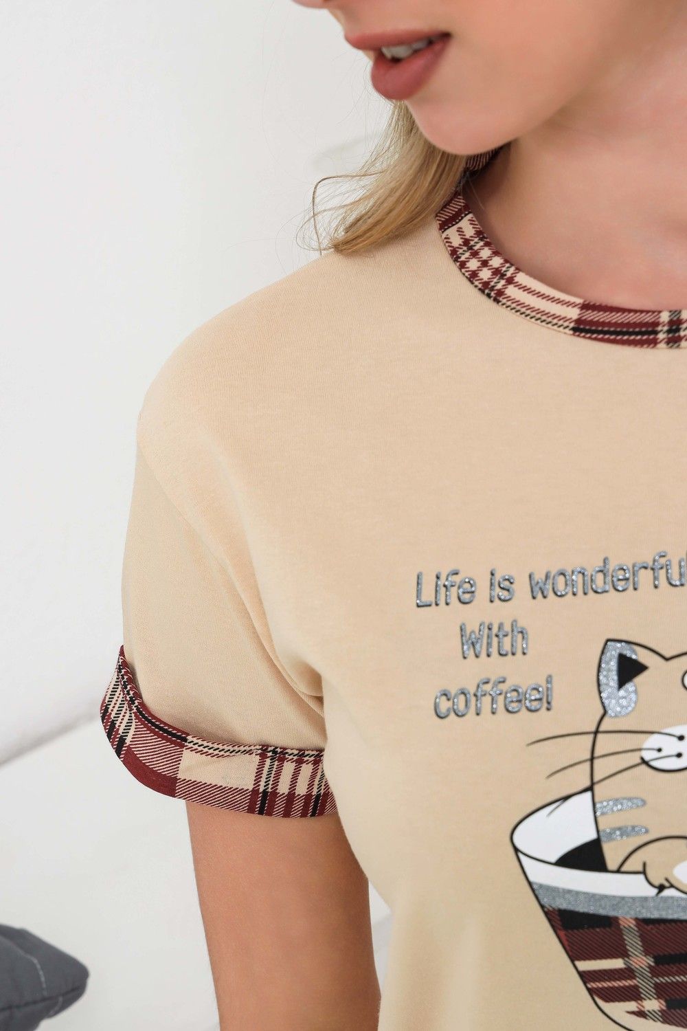 Сорочка 21584 - бежевый