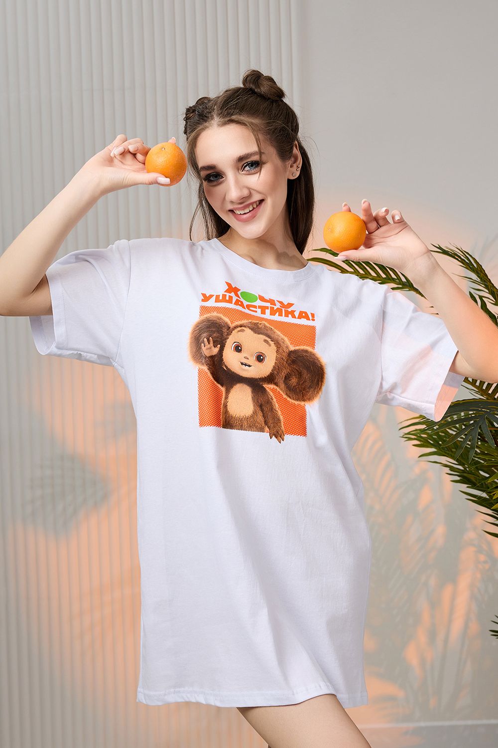 Туника 8373 Чебурашка - белый