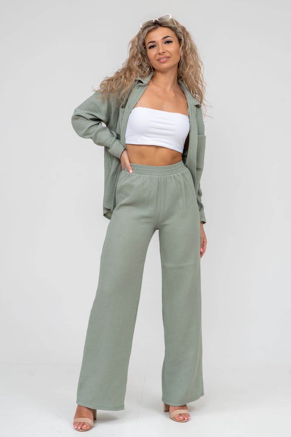 Брюки 36630 - оливковый