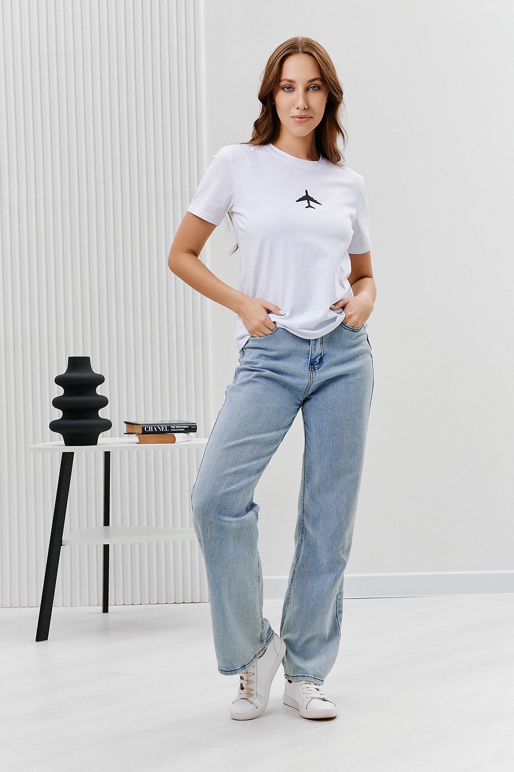 Футболка 67079 - белый+самолет