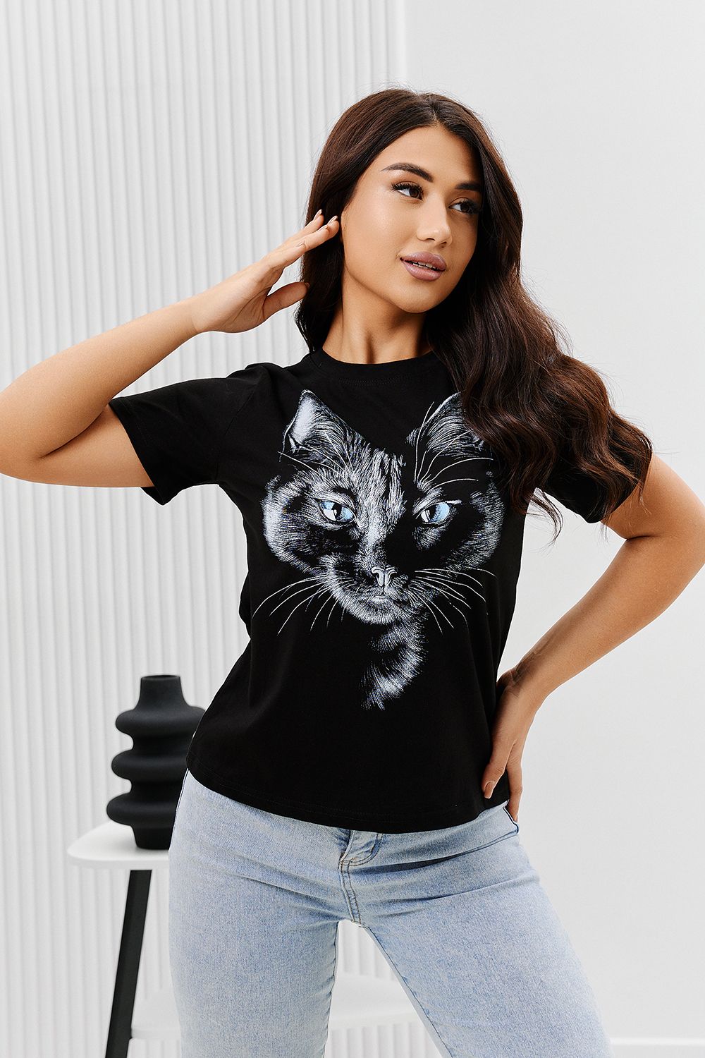 Футболка 67079 - черный+пантера