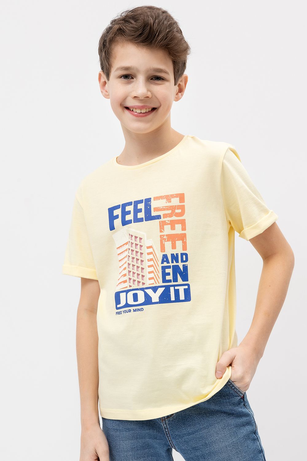 Футболка для мальчиков 113421 - светло-желтый