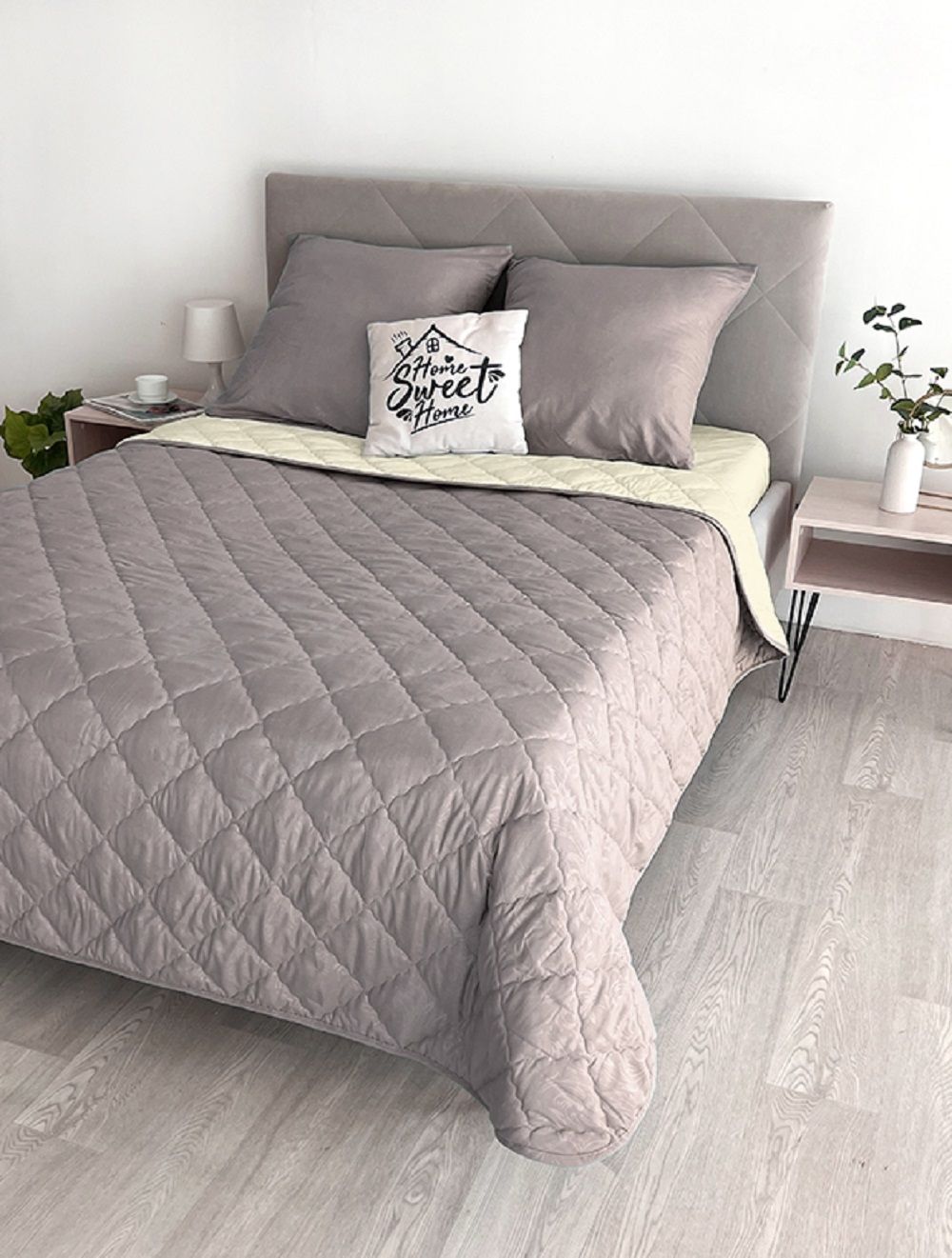 Комплект постельного белья с одеялом New Style КМ-005 крем-кофе - крем-кофе