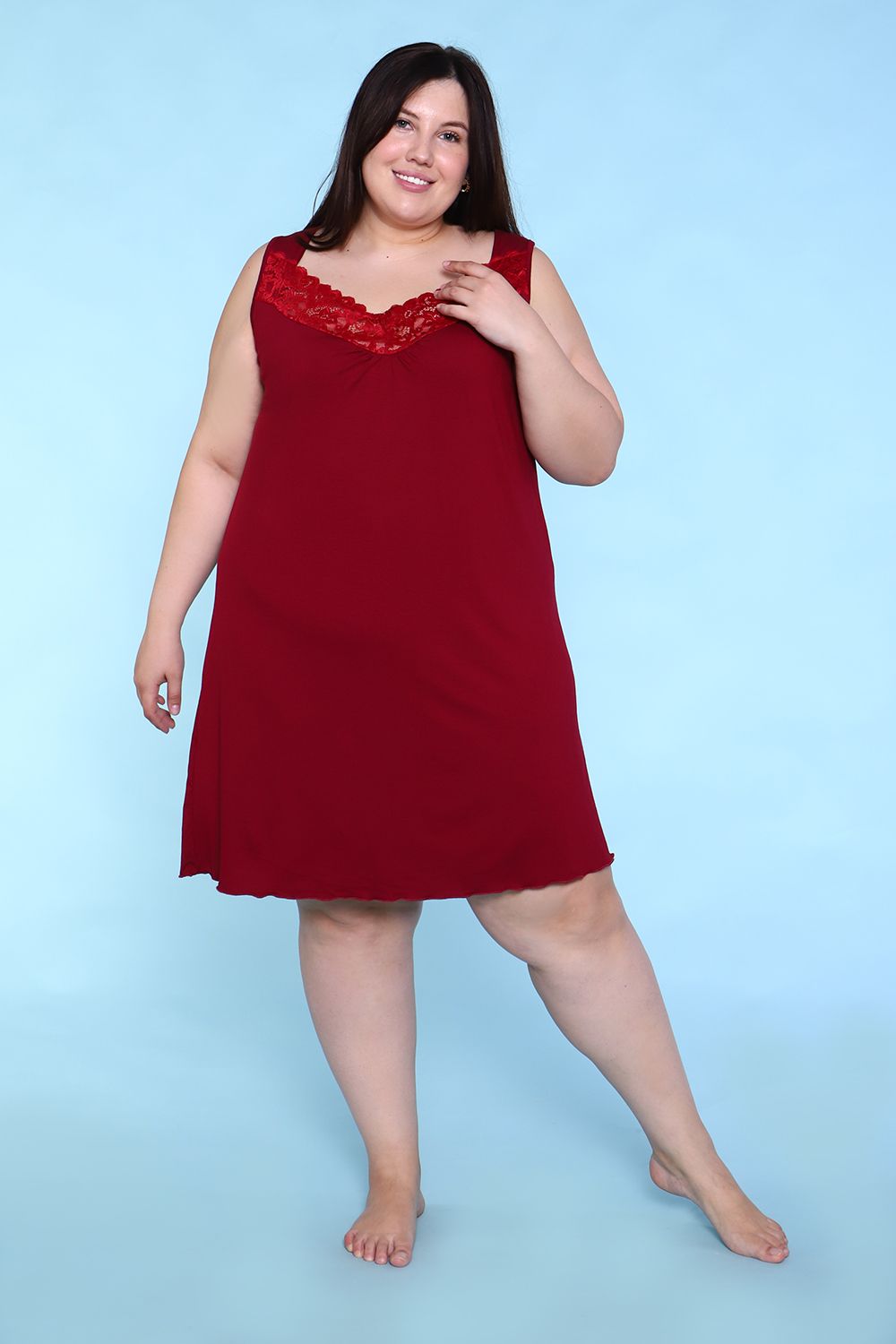 Сорочка 6420 - бордовый