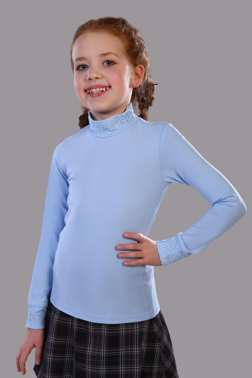 Блузка для девочки Дженифер арт. 13119 - светло-голубой