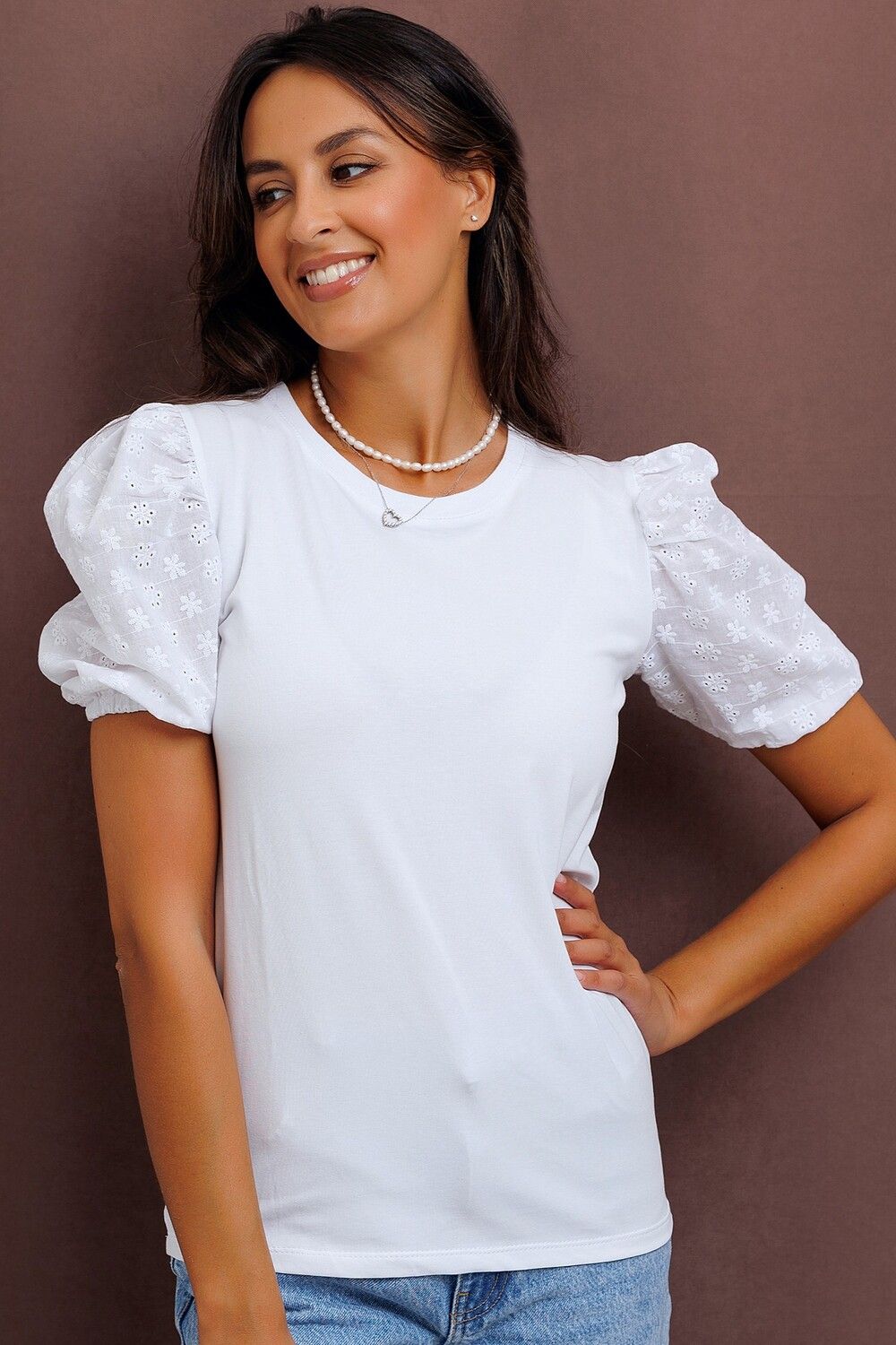 303 Футболка женская трикотажная - белый