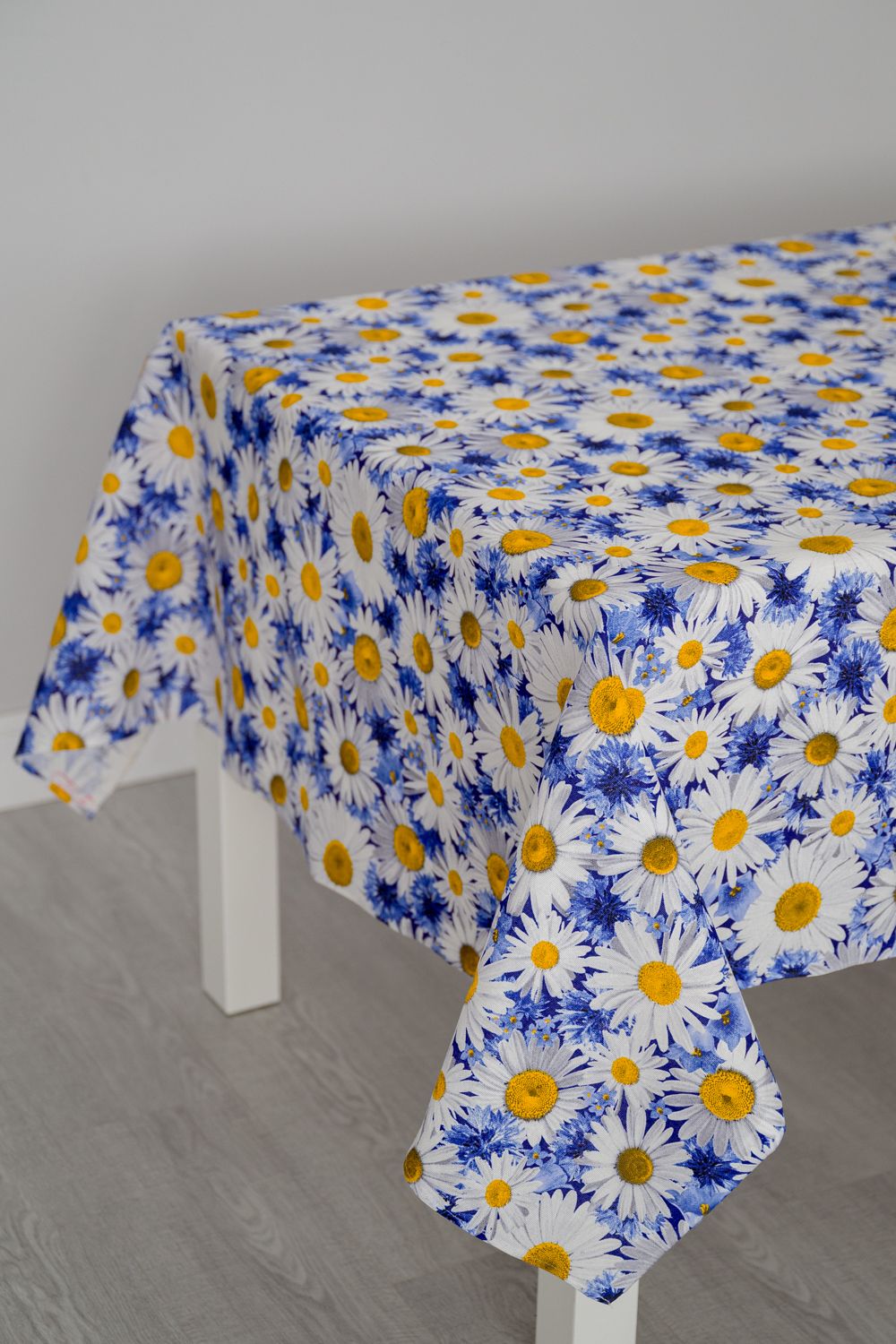 Скатерть Ромашковое поле - белый,синий