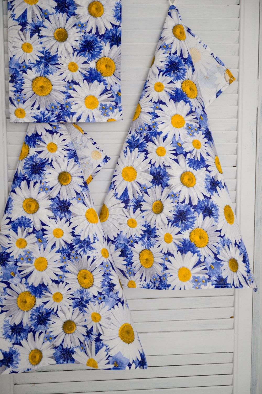 Набор полотенец Ромашковое поле - бело-синий