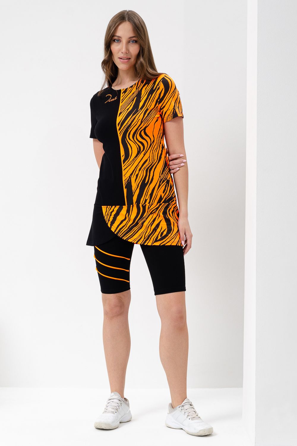 Костюм 67078 - черный+оранжевый водросли