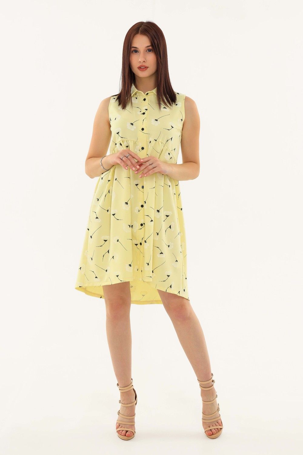 Платье Лен 1701 - желтый