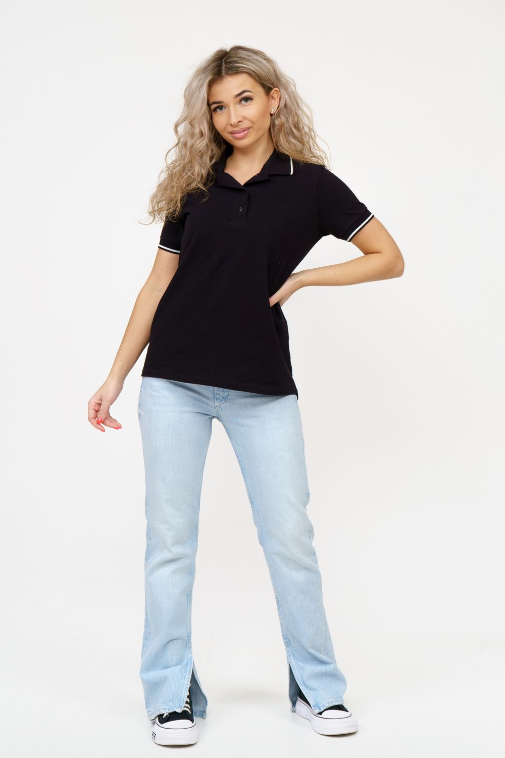 Футболка поло 36617 - черный