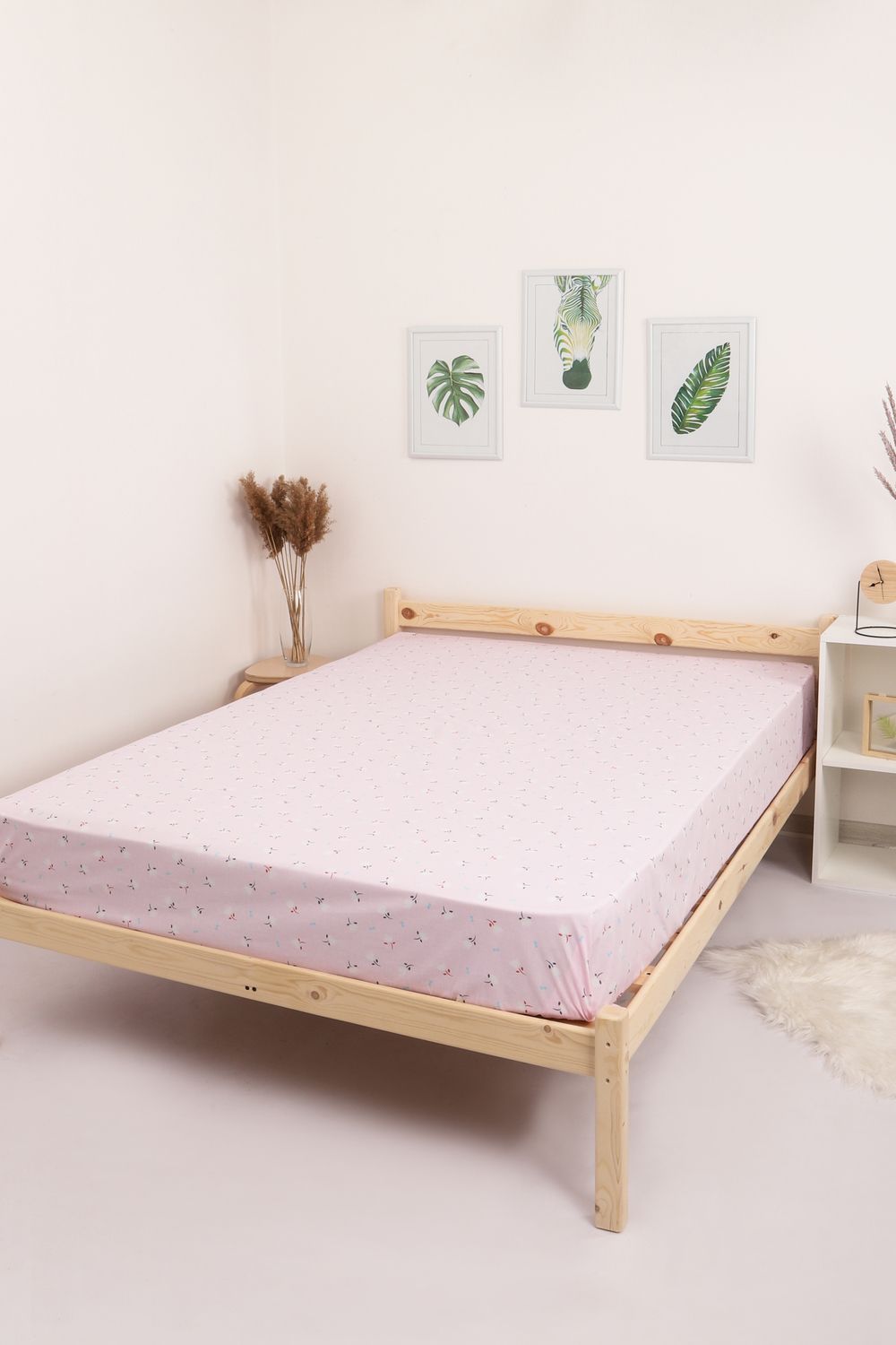 Простыня перкаль Розовое поле - розовый