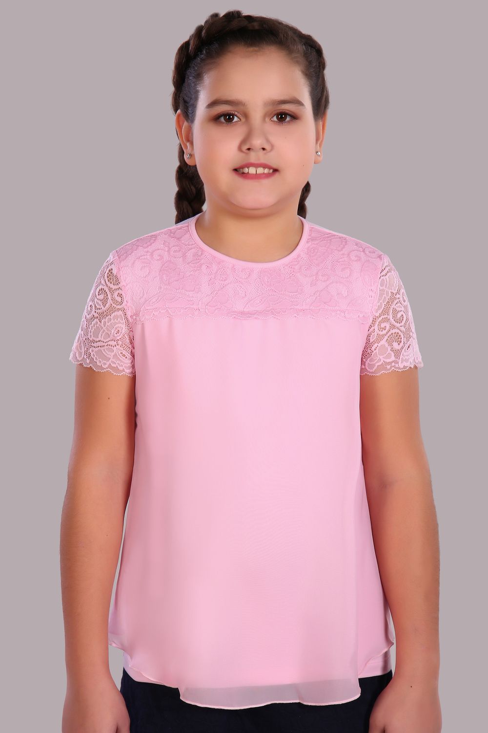Блузка для девочки Анжелика Арт. 13177 - светло-розовый