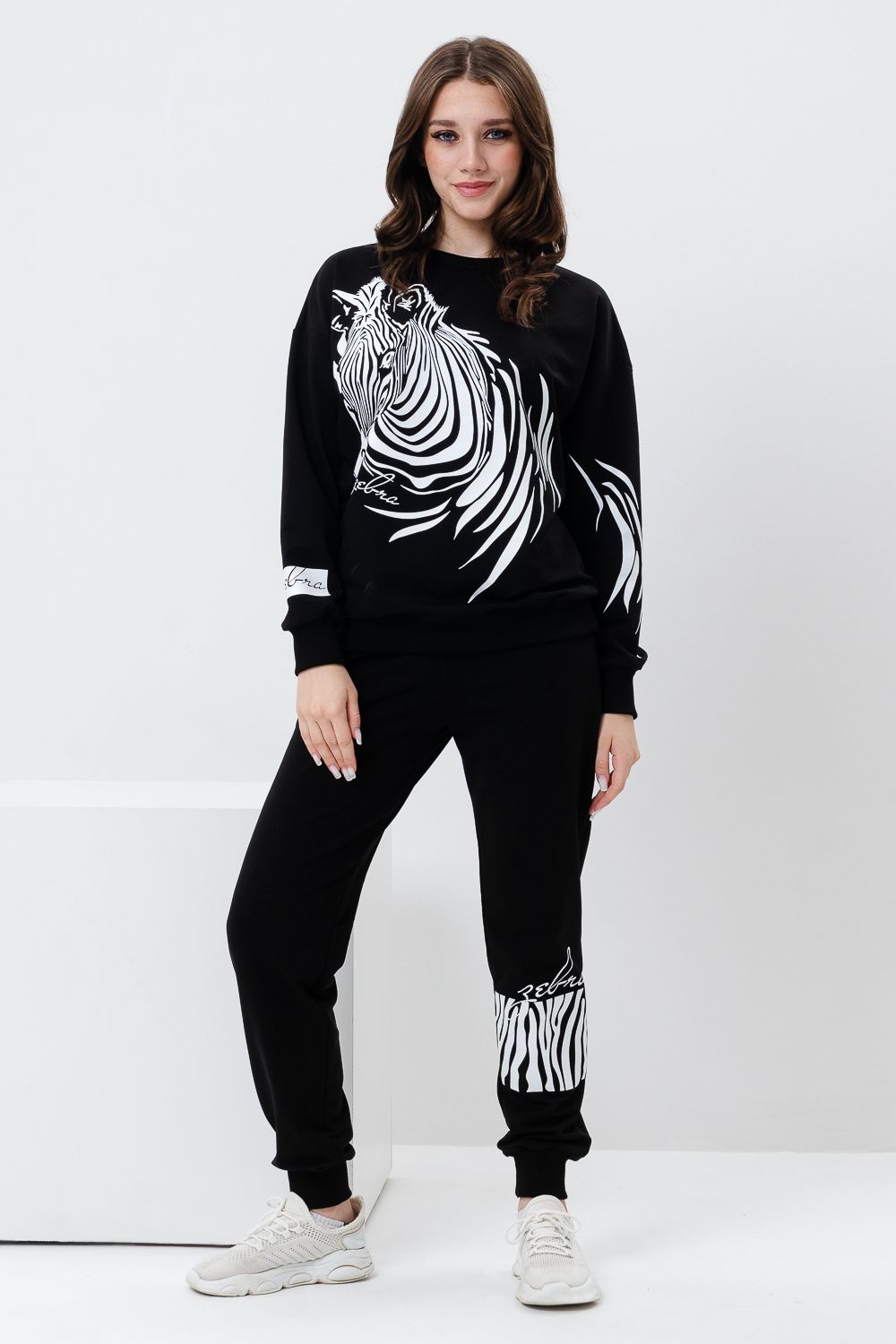 Костюм 28012 - черный+зебра