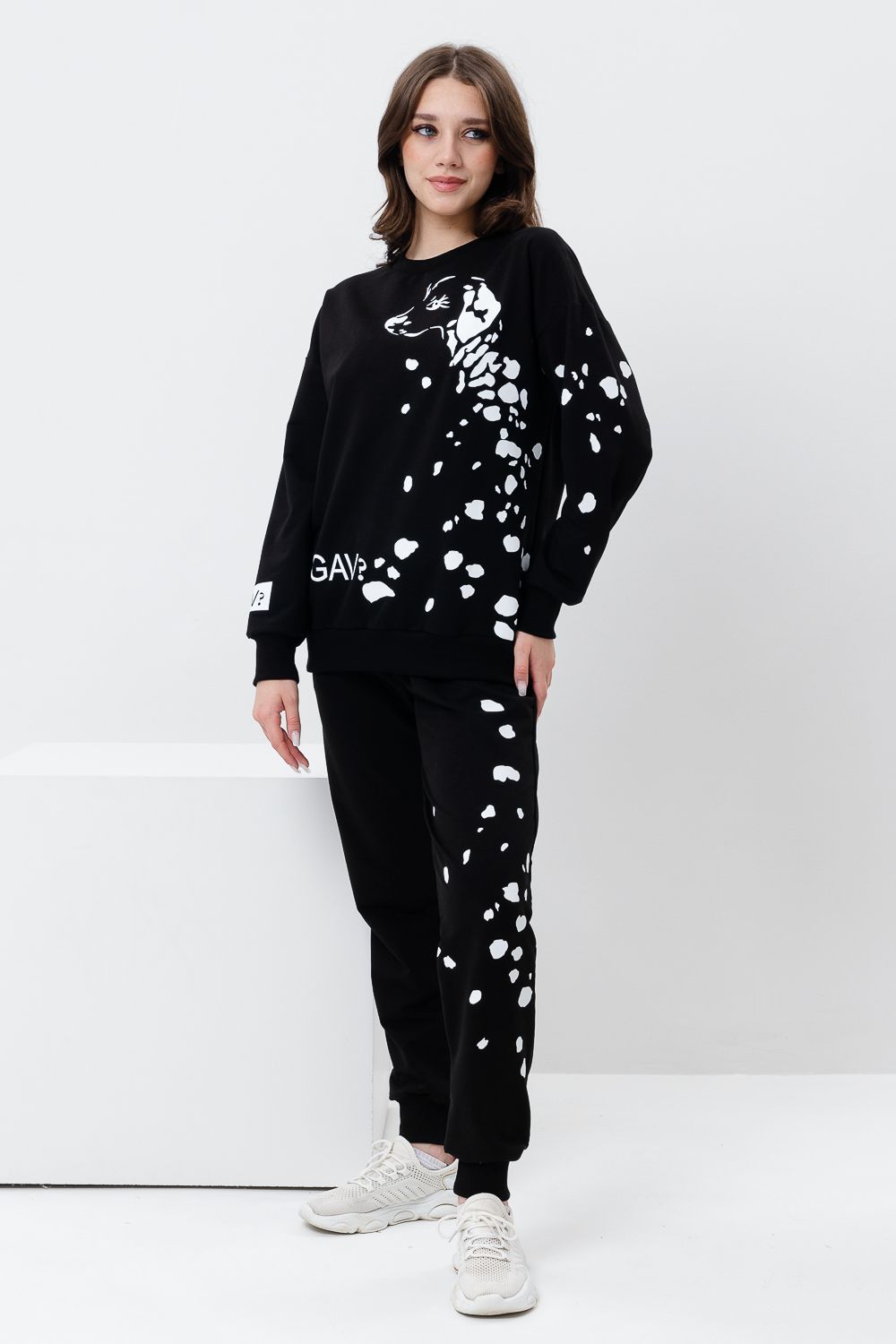 Костюм 28012 - черный+далматин