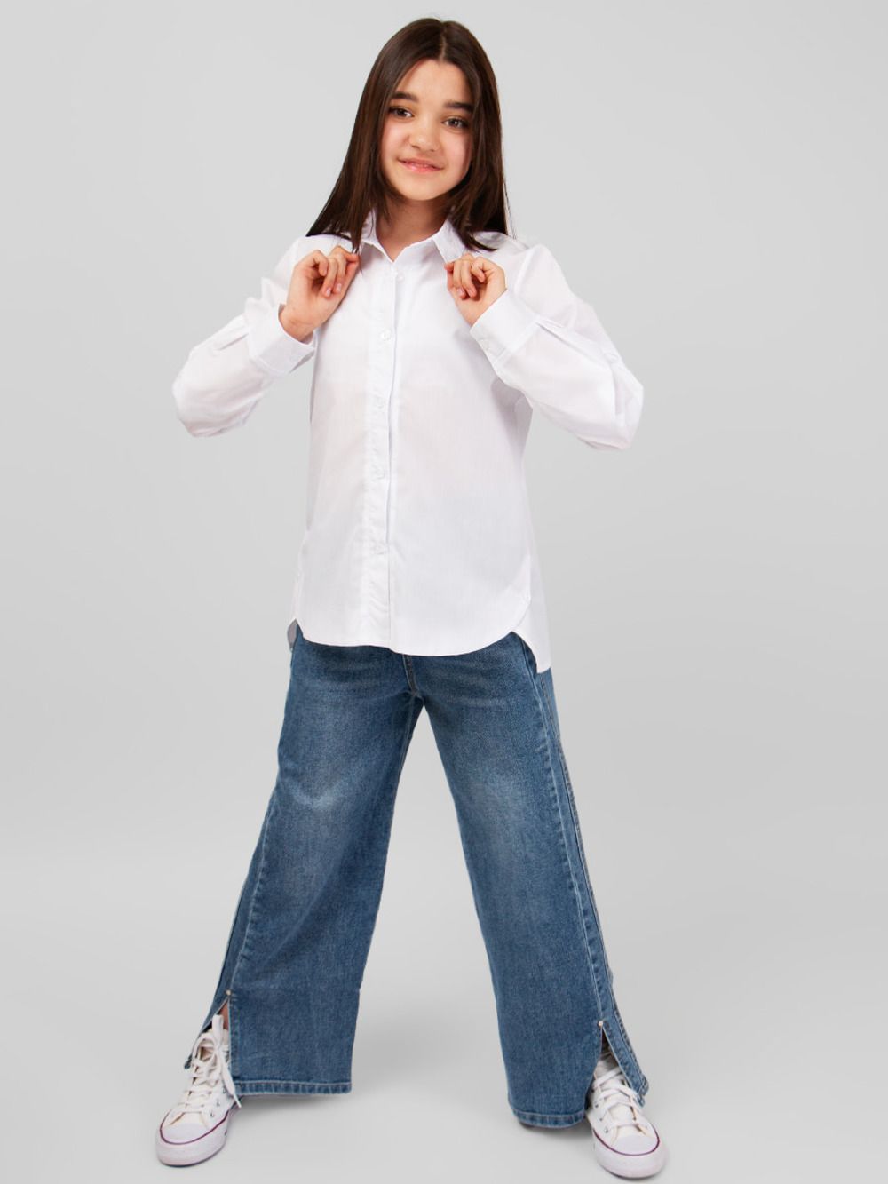 Блузка для девочки хлопковая SP1014 - белый