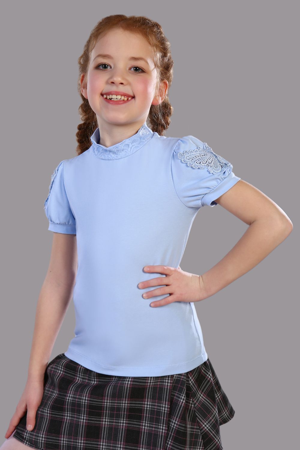 Блузка для девочки Бэлль Арт. 13133 - светло-голубой