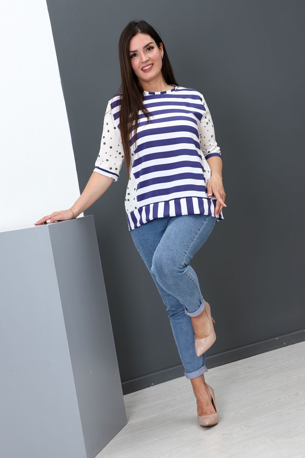 Туника 52290 - сине-зеленый