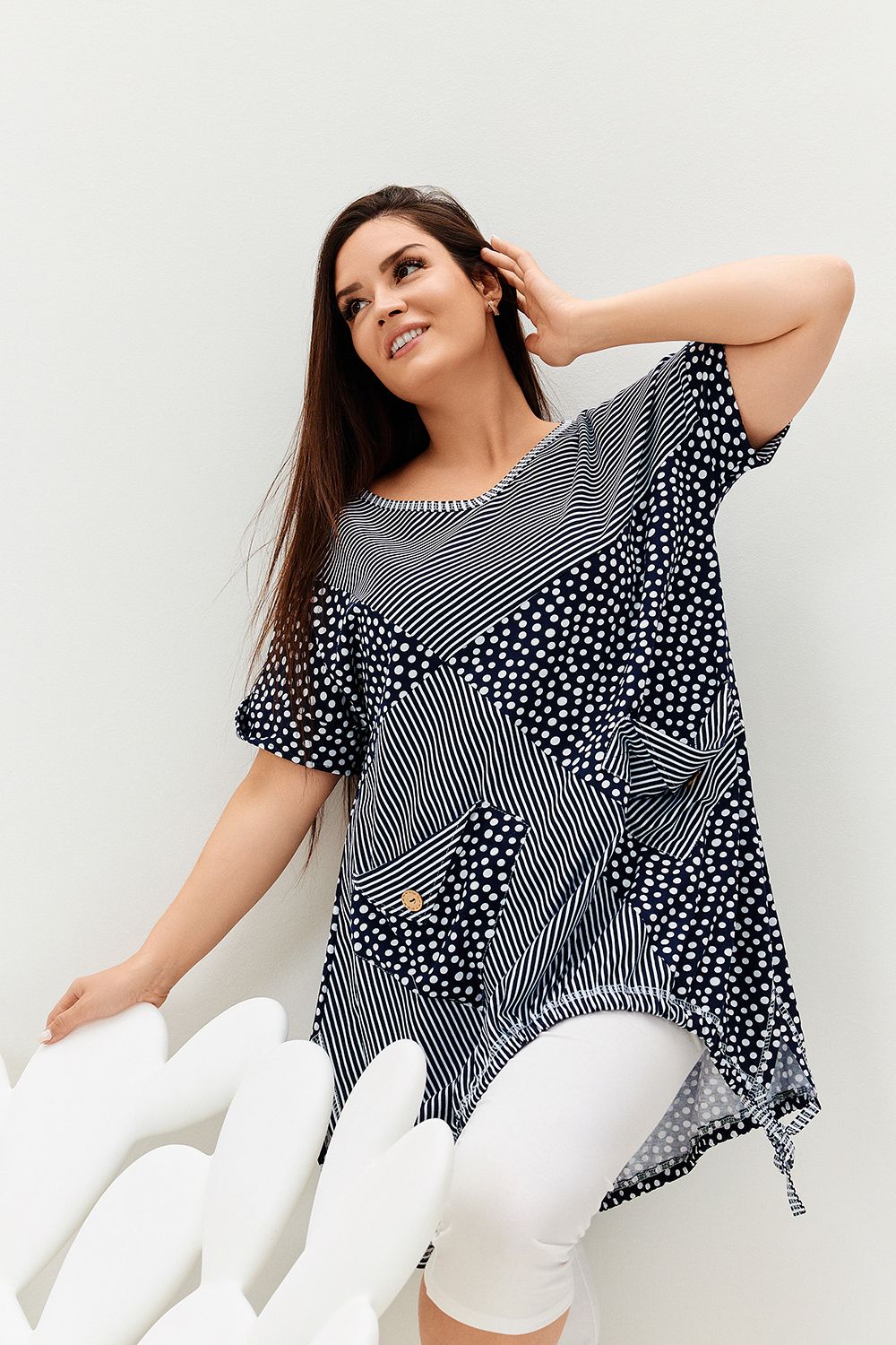 Туника 9203 - полоса горошек