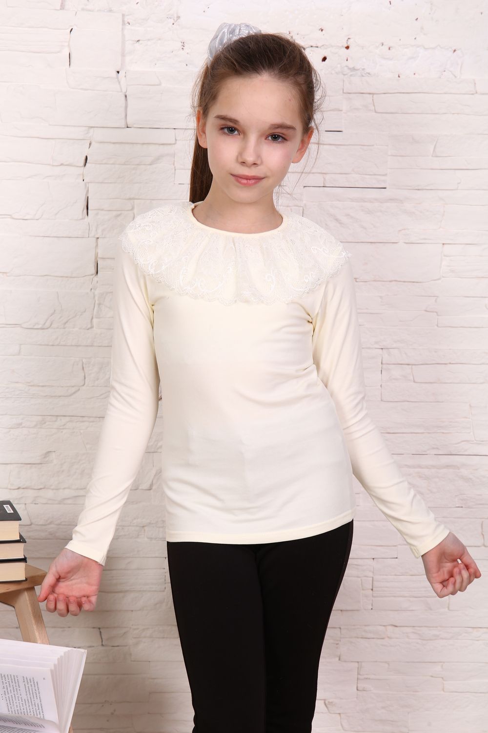 Фиона блузка детская дл. рукав - экрю-экрю