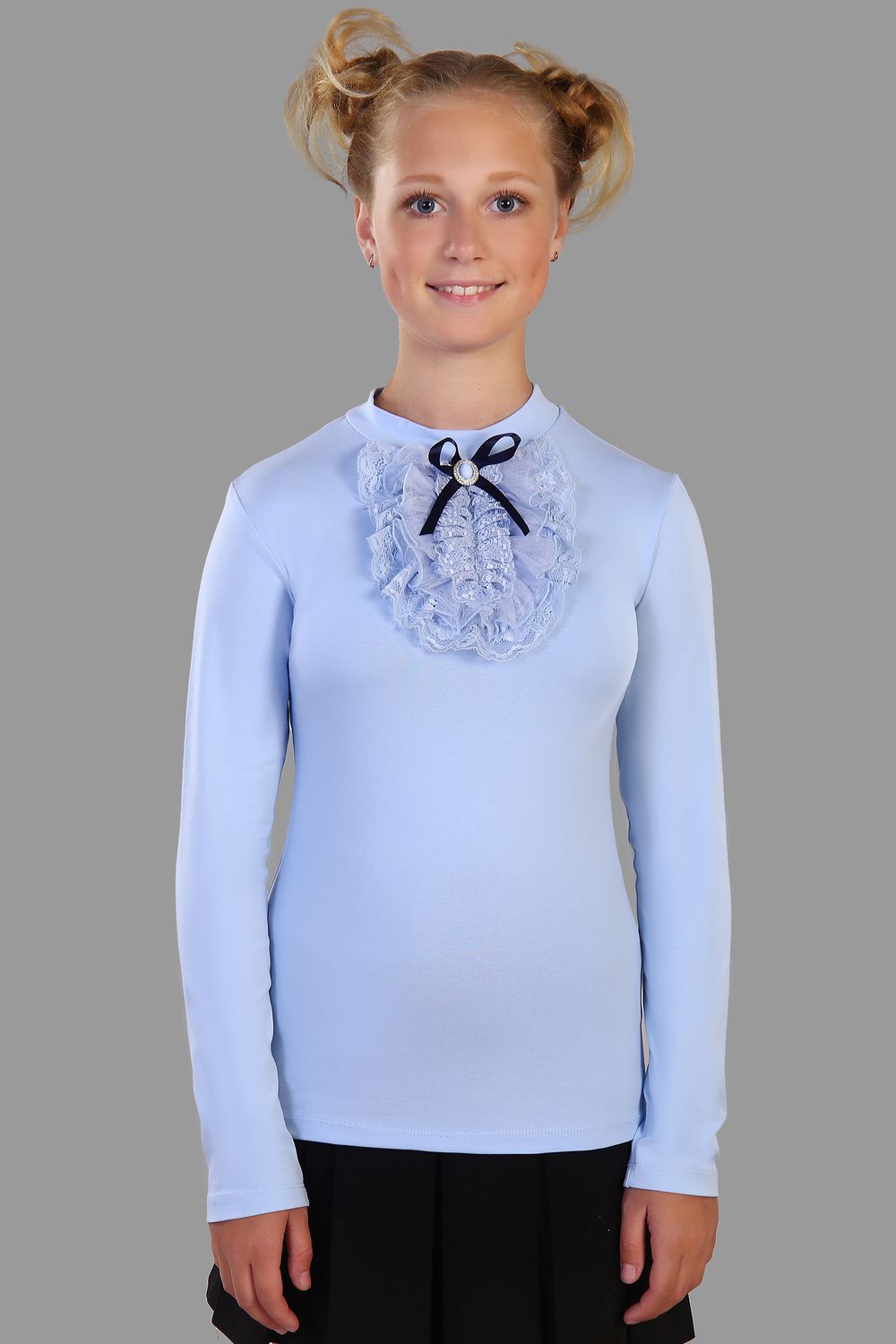 Блузка для девочки  Лилия 13156 - светло-голубой