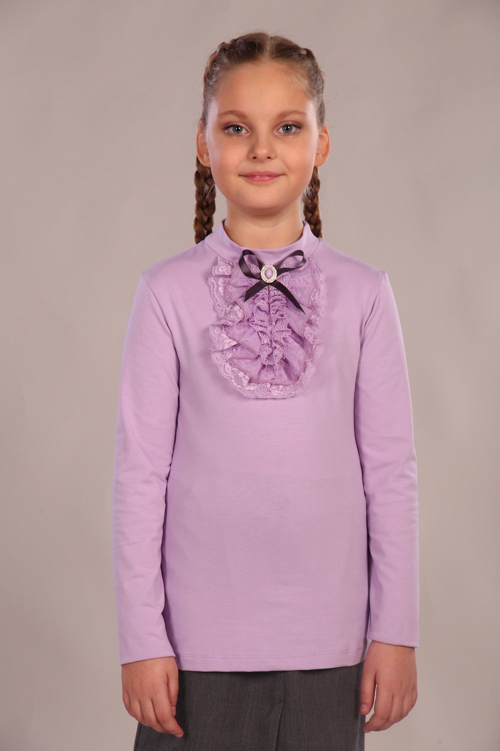Блузка для девочки  Лилия 13156 - светло-сиреневый