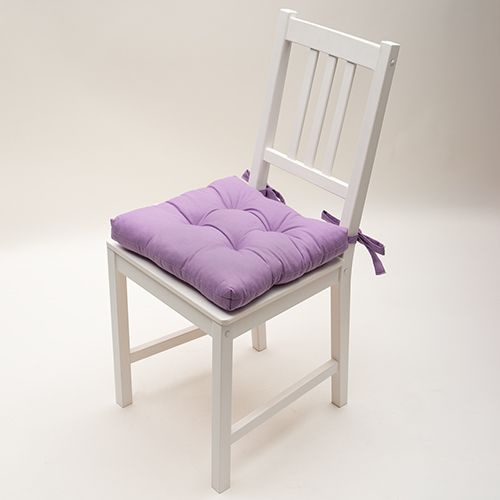 Сидушка на стул с завязками "Цвет эмоций" , саржа, "Орхидея"