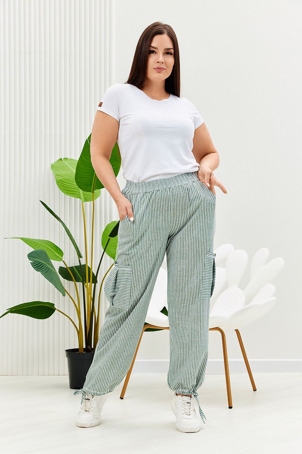 Брюки 9208 - полоса хаки