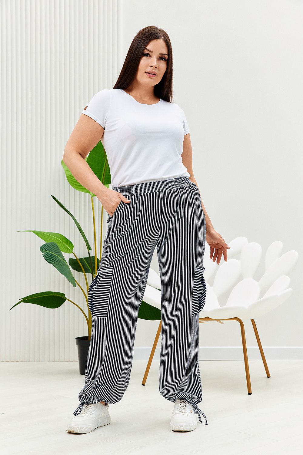 Брюки 9208 - полоса синяя