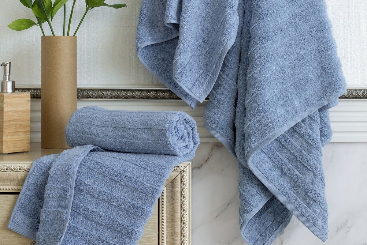 Махровое банное полотенце Verossa коллекция Palermo - пудрово-голубой