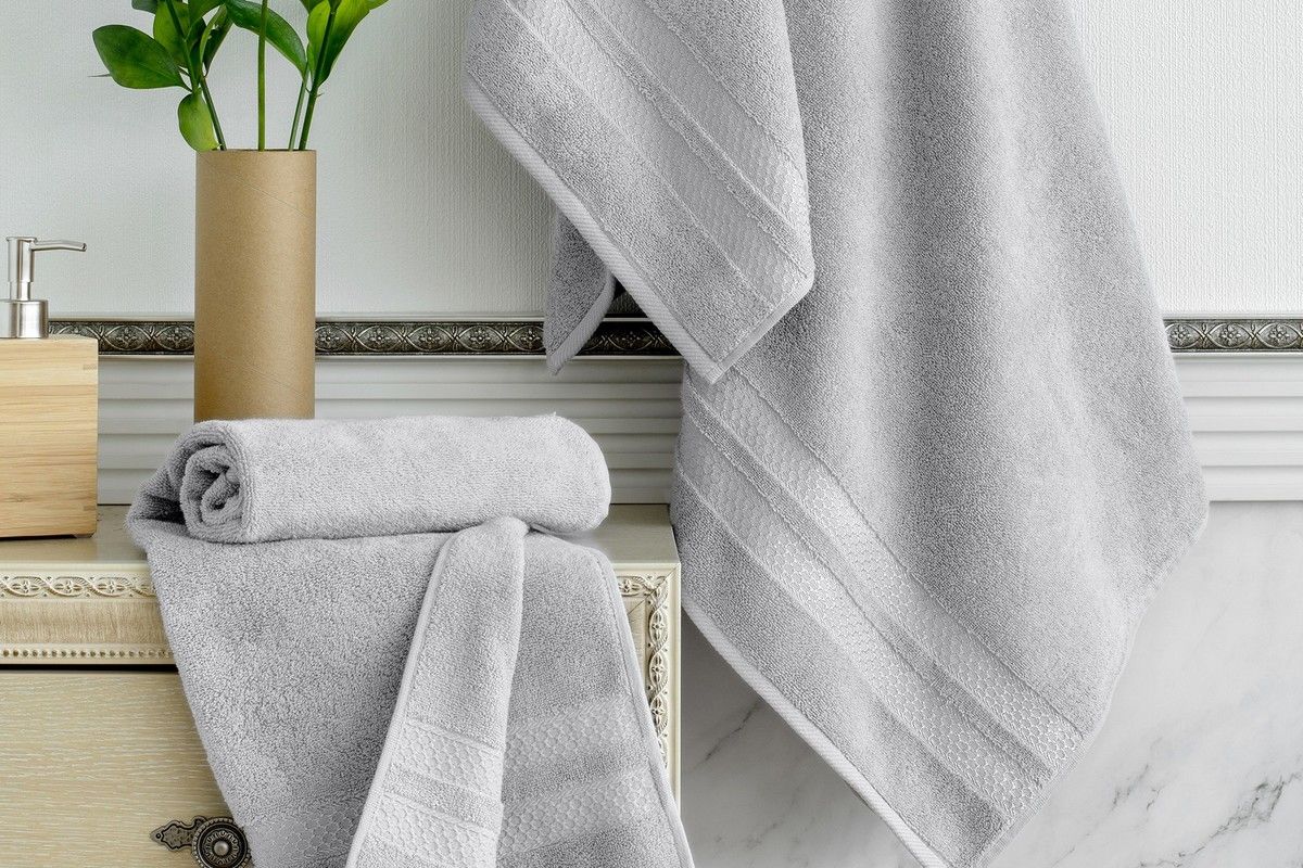 Махровое банное полотенце Verossa коллекция Reticolo 70х140 - серый