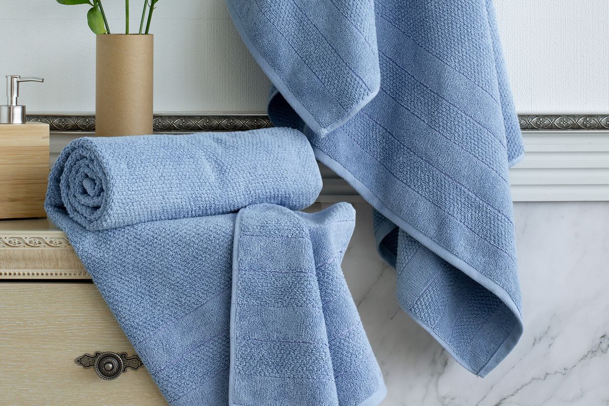 Махровое банное полотенце Verossa Milano - пудрово-голубой